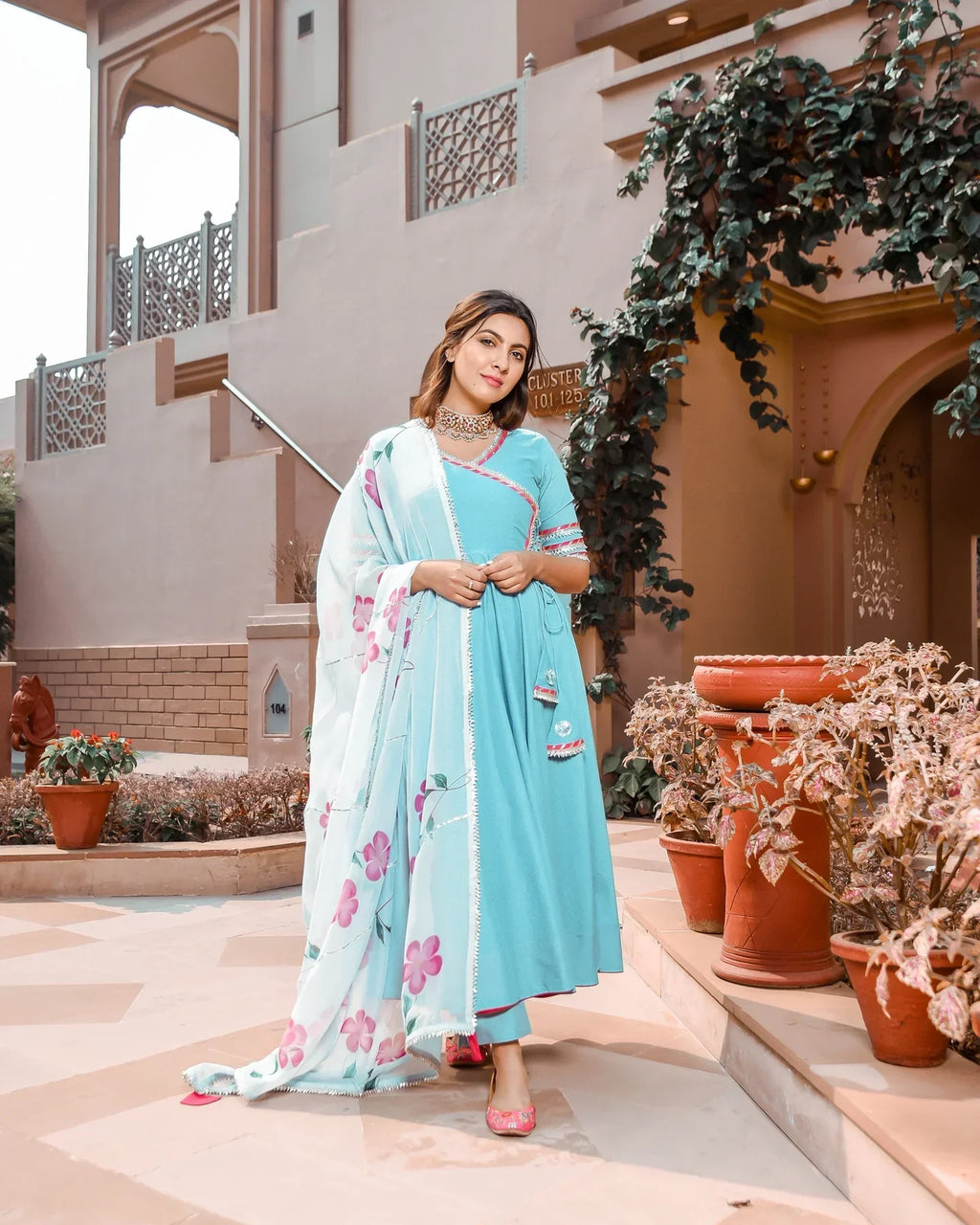 Anarkali Suit Set & Pant With Dupatta