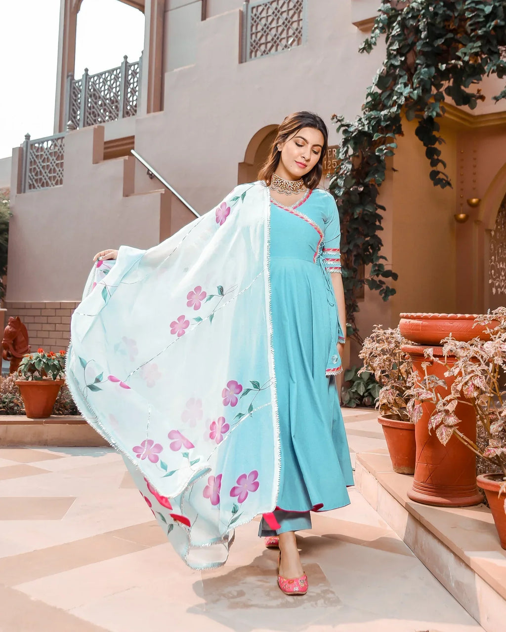 Anarkali Suit Set & Pant With Dupatta