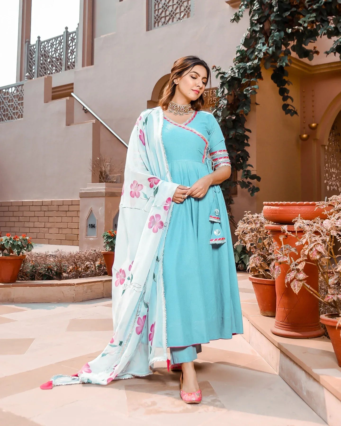 Anarkali Suit Set & Pant With Dupatta