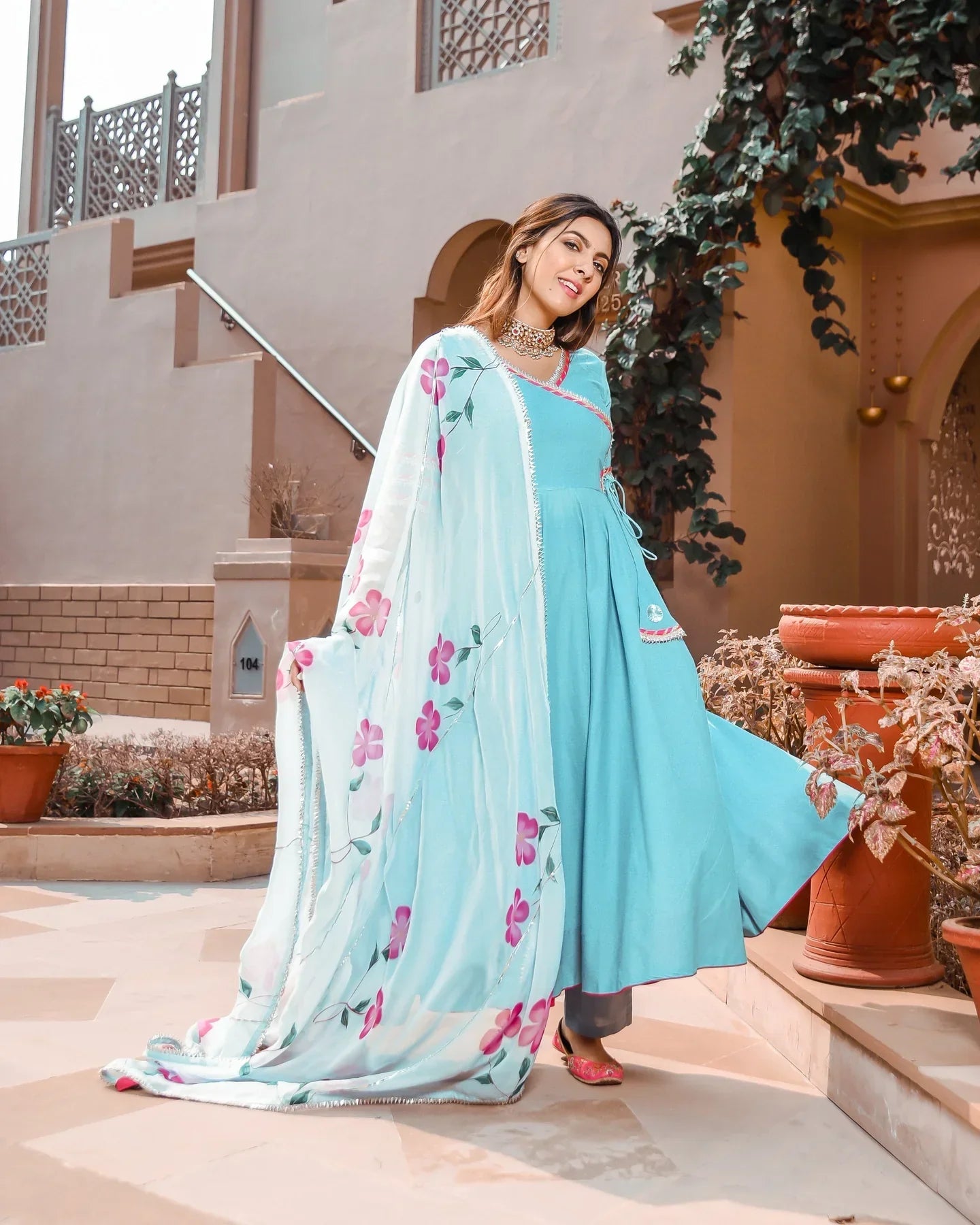 Anarkali Suit Set & Pant With Dupatta