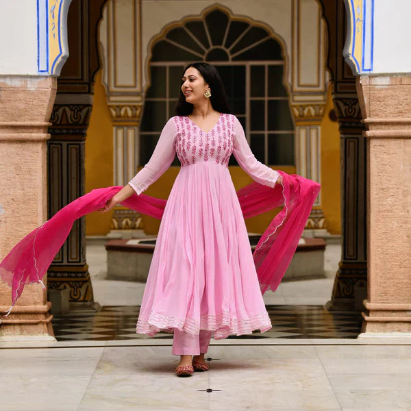 Anarkali Suit Set & Pant With Dupatta