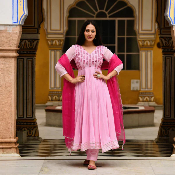 Anarkali Suit Set & Pant With Dupatta