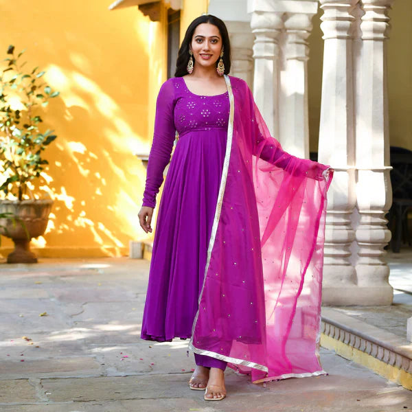 Anarkali Suit Set & Pant With Dupatta