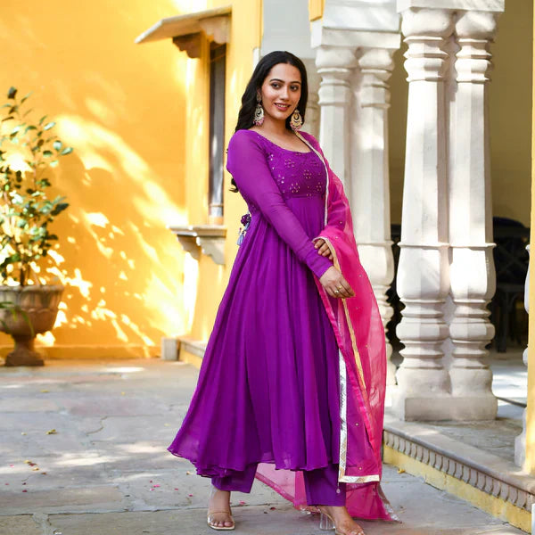 Anarkali Suit Set & Pant With Dupatta