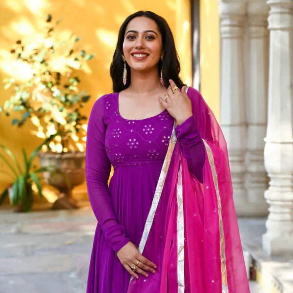 Anarkali Suit Set & Pant With Dupatta