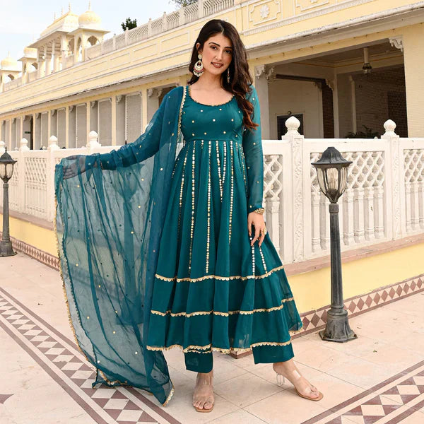 Anarkali Suit Set & Pant With Dupatta
