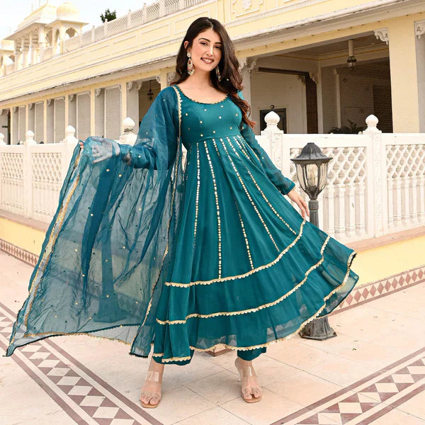 Anarkali Suit Set & Pant With Dupatta