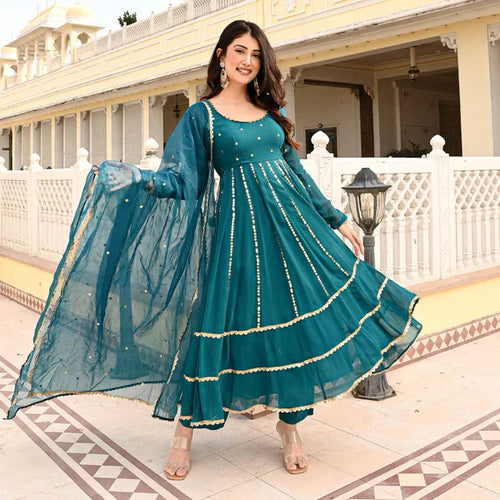 Anarkali Suit Set & Pant With Dupatta
