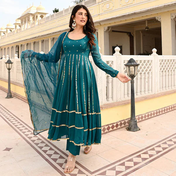 Anarkali Suit Set & Pant With Dupatta