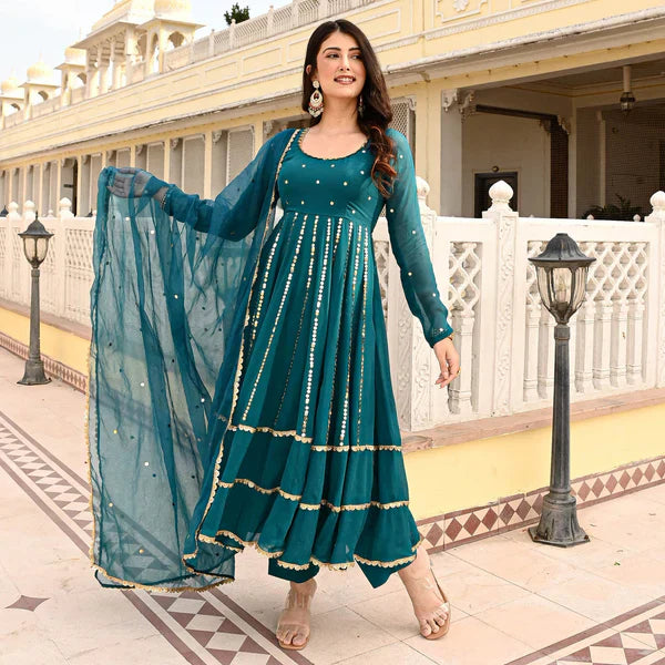 Anarkali Suit Set & Pant With Dupatta