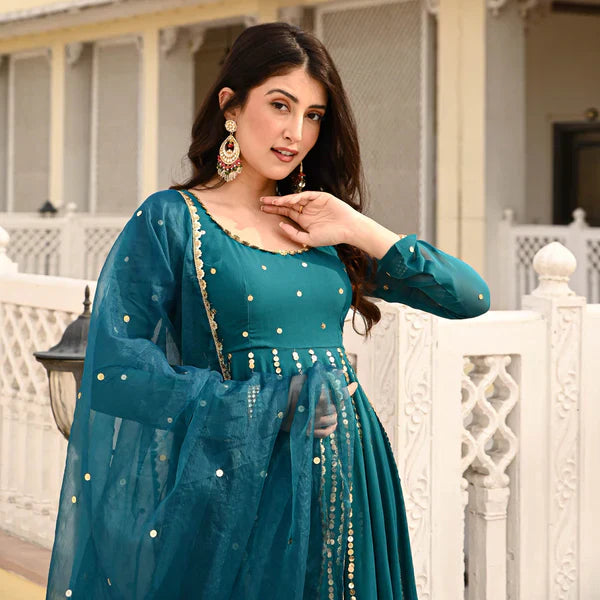 Anarkali Suit Set & Pant With Dupatta