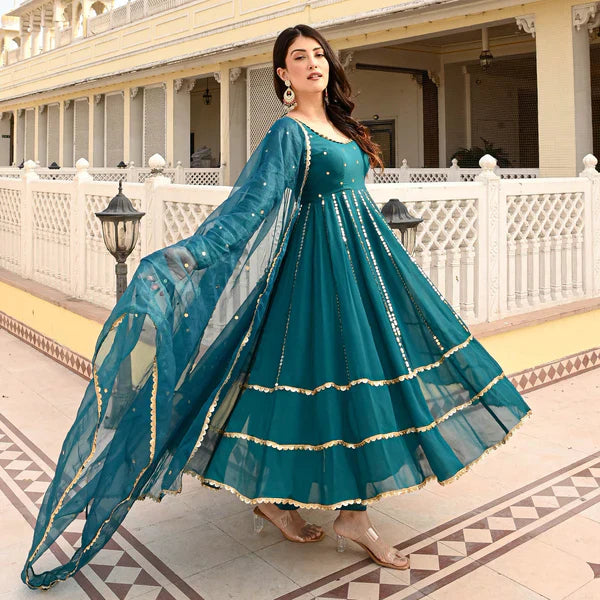 Anarkali Suit Set & Pant With Dupatta