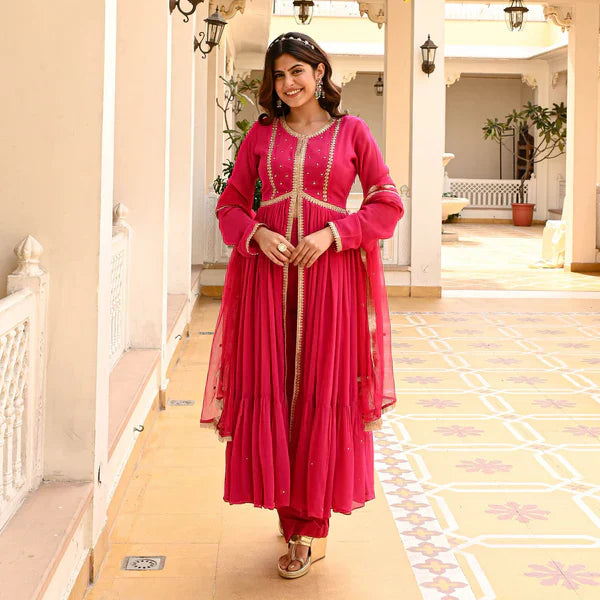 Anarkali Suit Set & Pant With Dupatta