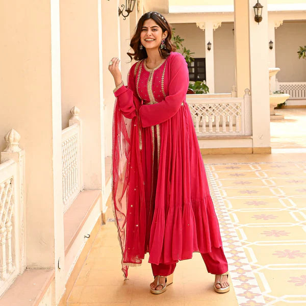 Anarkali Suit Set & Pant With Dupatta