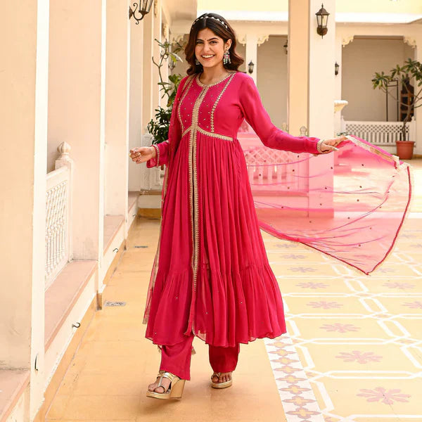 Anarkali Suit Set & Pant With Dupatta