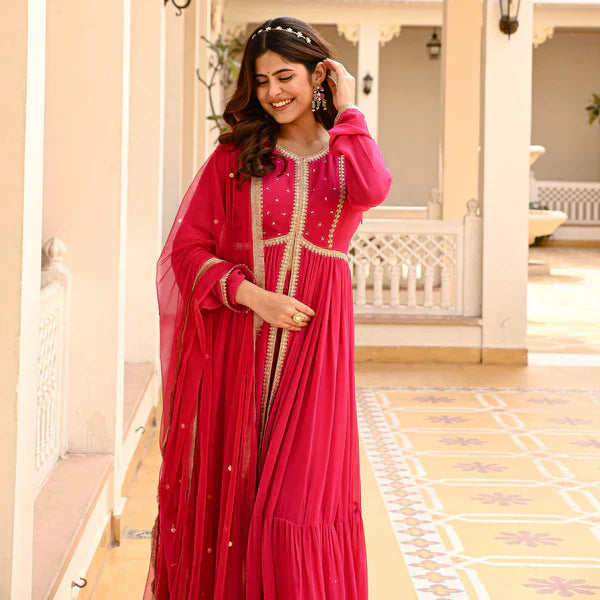 Anarkali Suit Set & Pant With Dupatta