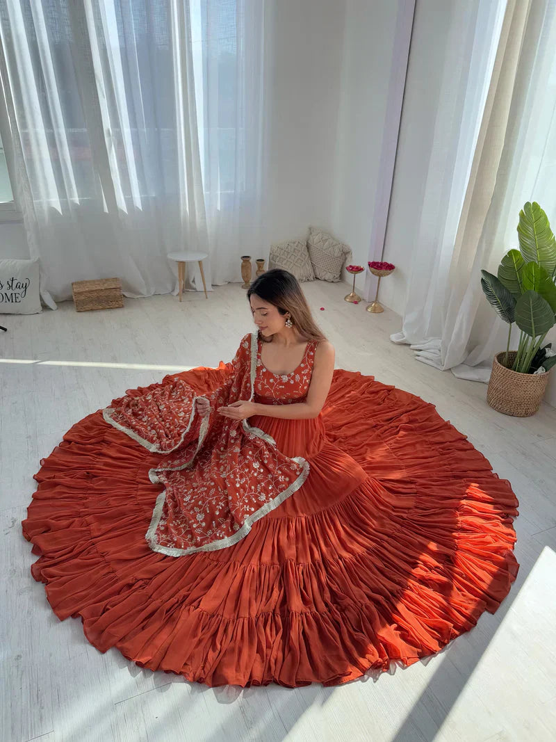 Anarkali Suit Set & Pant With Dupatta