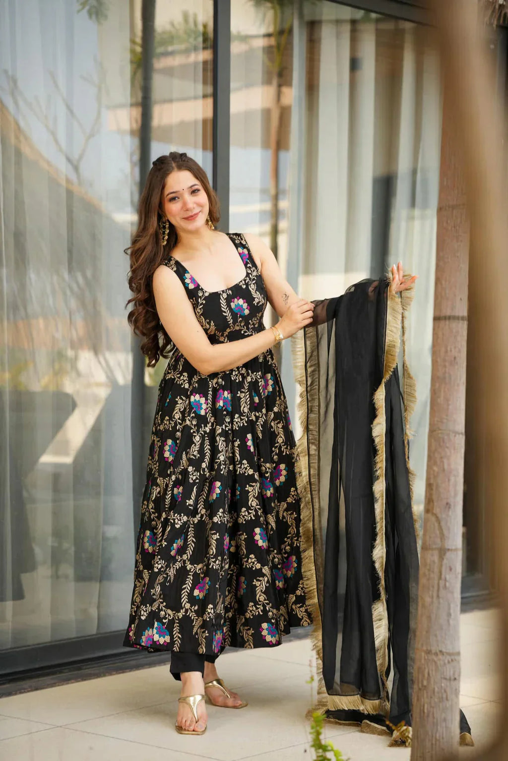 Anarkali Suit Set & Pant With Dupatta