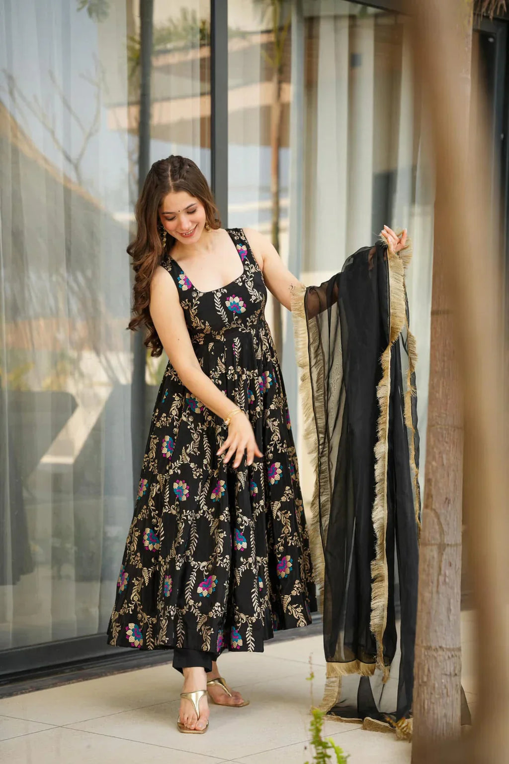 Anarkali Suit Set & Pant With Dupatta