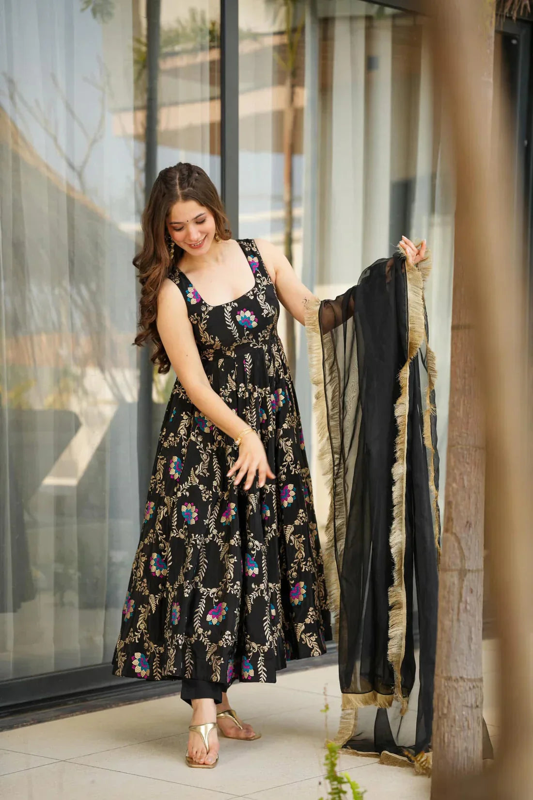 Anarkali Suit Set & Pant With Dupatta