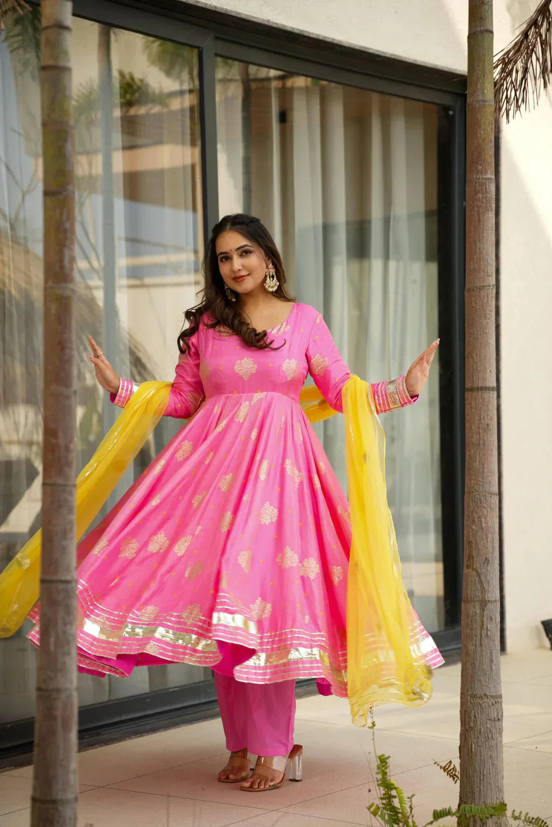 Anarkali Suit Set & Pant With Dupatta