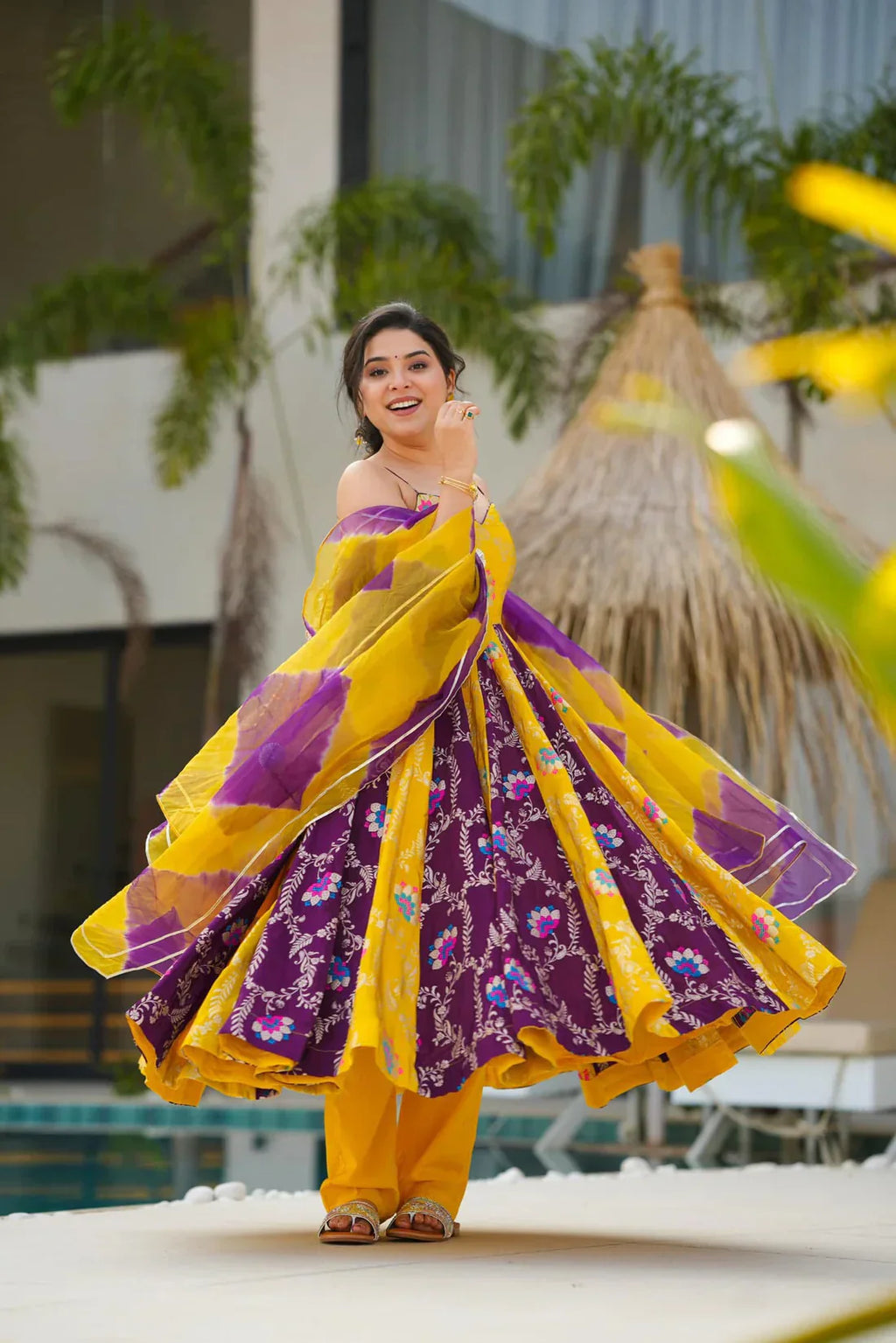 Anarkali Suit Set & Pant With Dupatta