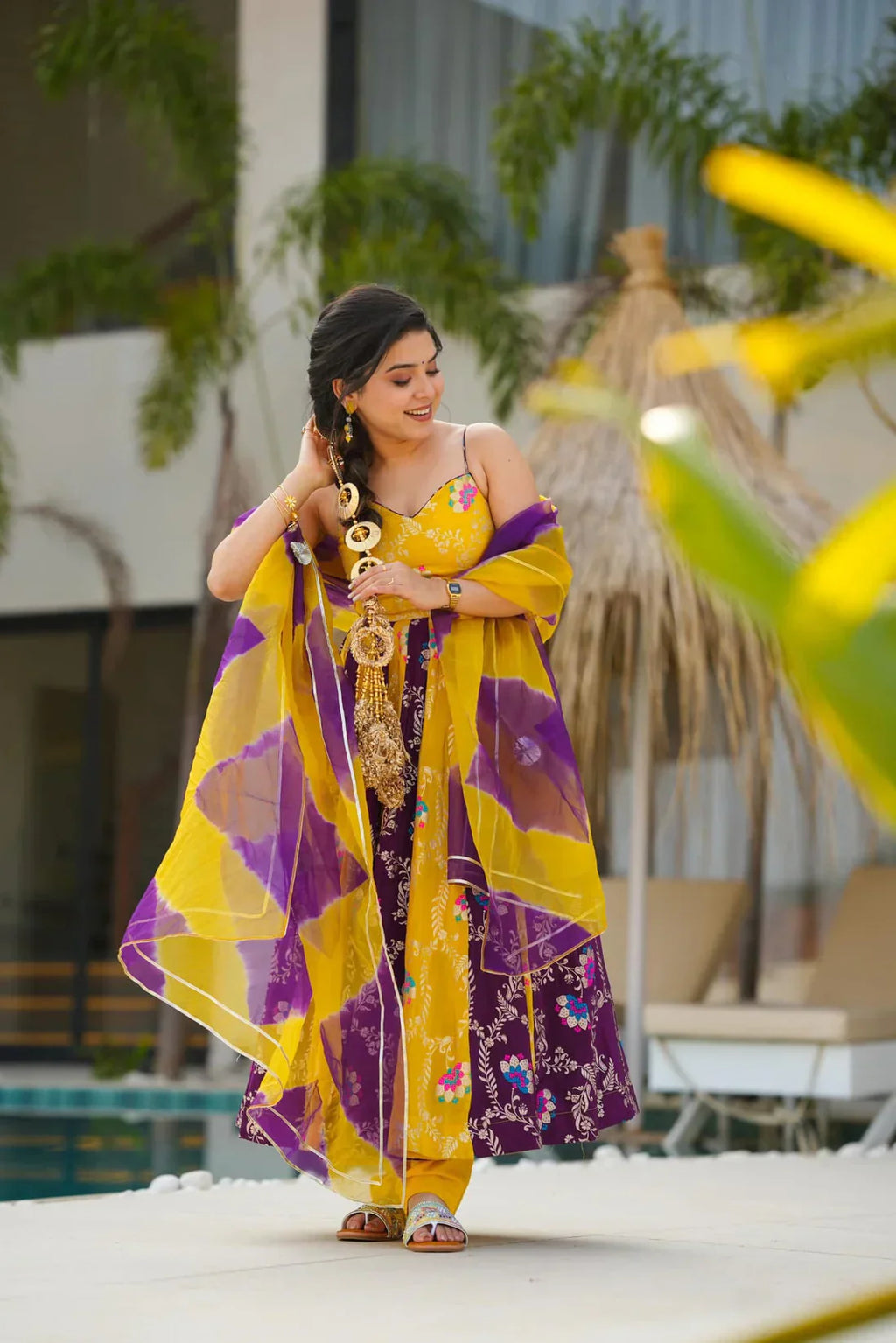 Anarkali Suit Set & Pant With Dupatta