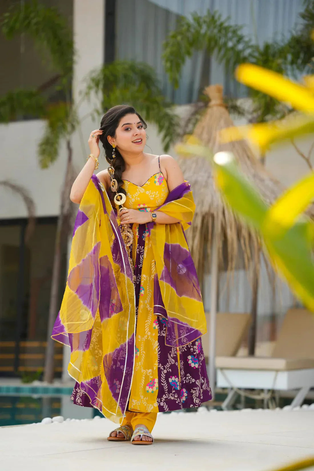 Anarkali Suit Set & Pant With Dupatta