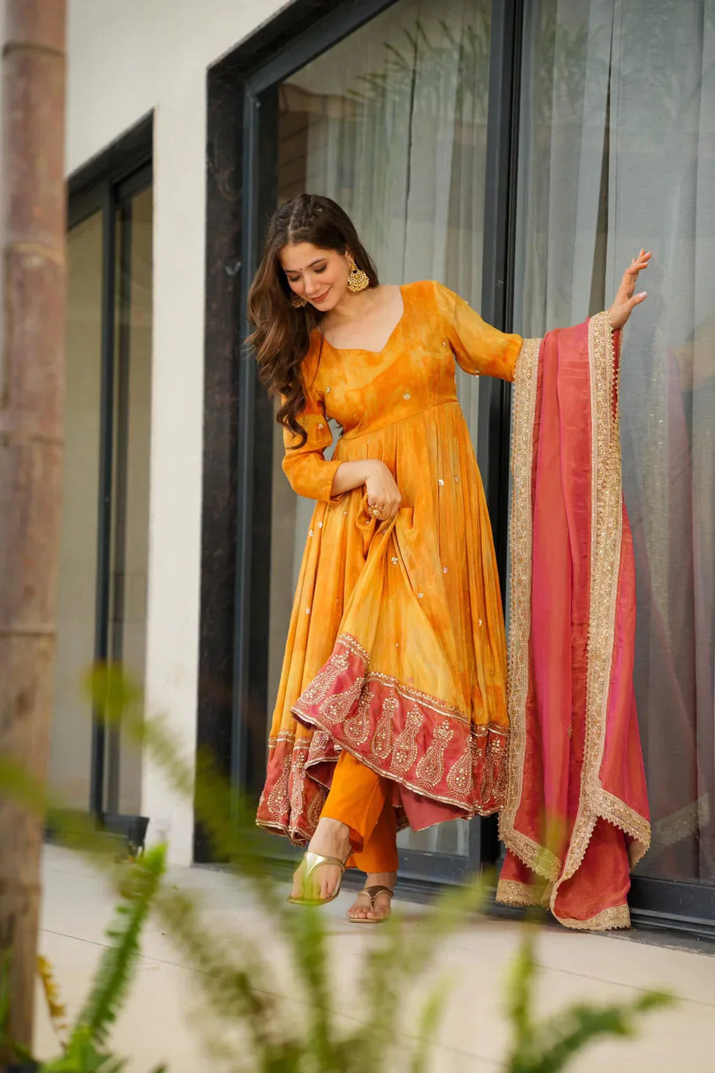 Anarkali Suit Set & Pant With Dupatta