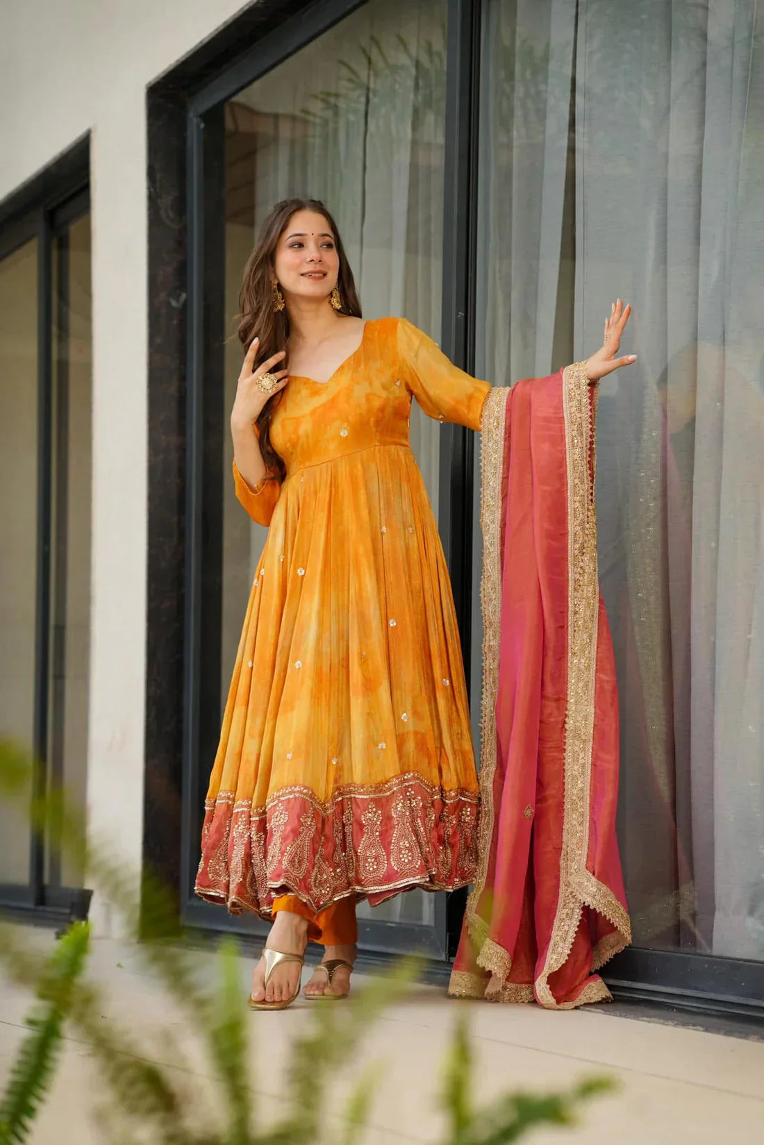 Anarkali Suit Set & Pant With Dupatta