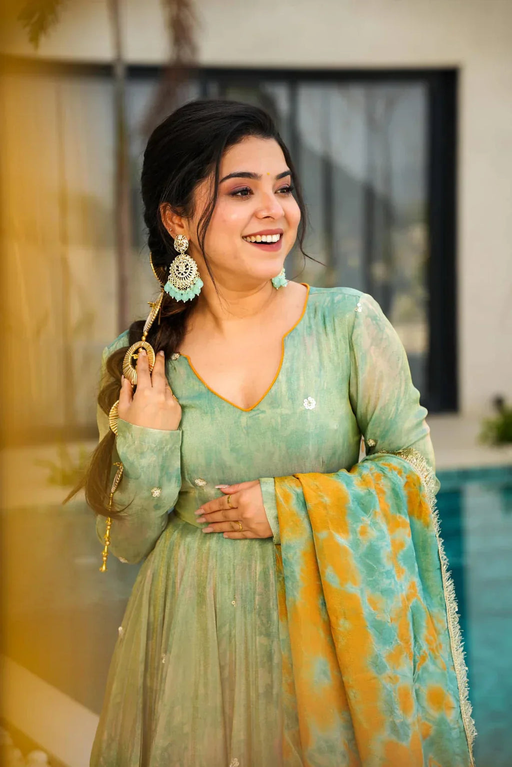 Anarkali Suit Set & Pant With Dupatta