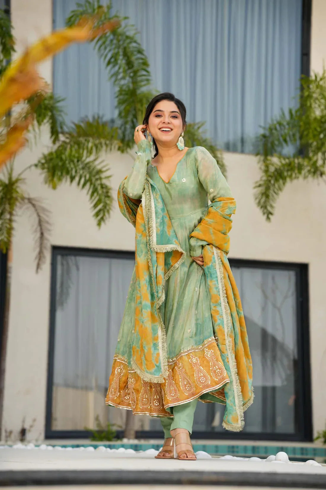 Anarkali Suit Set & Pant With Dupatta