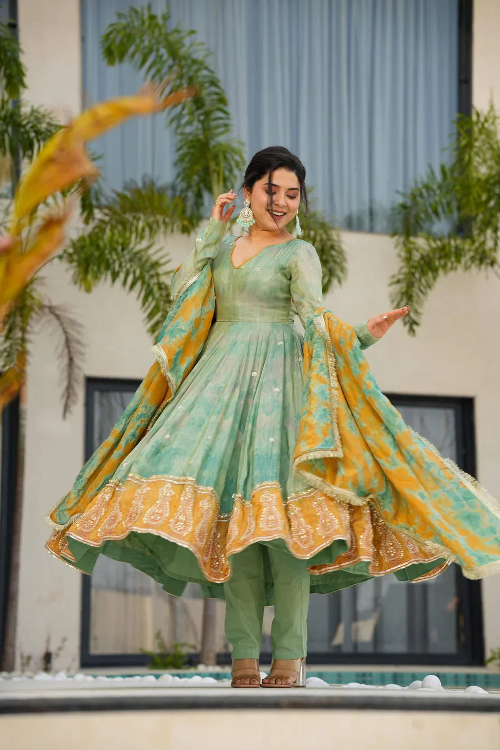 Anarkali Suit Set & Pant With Dupatta