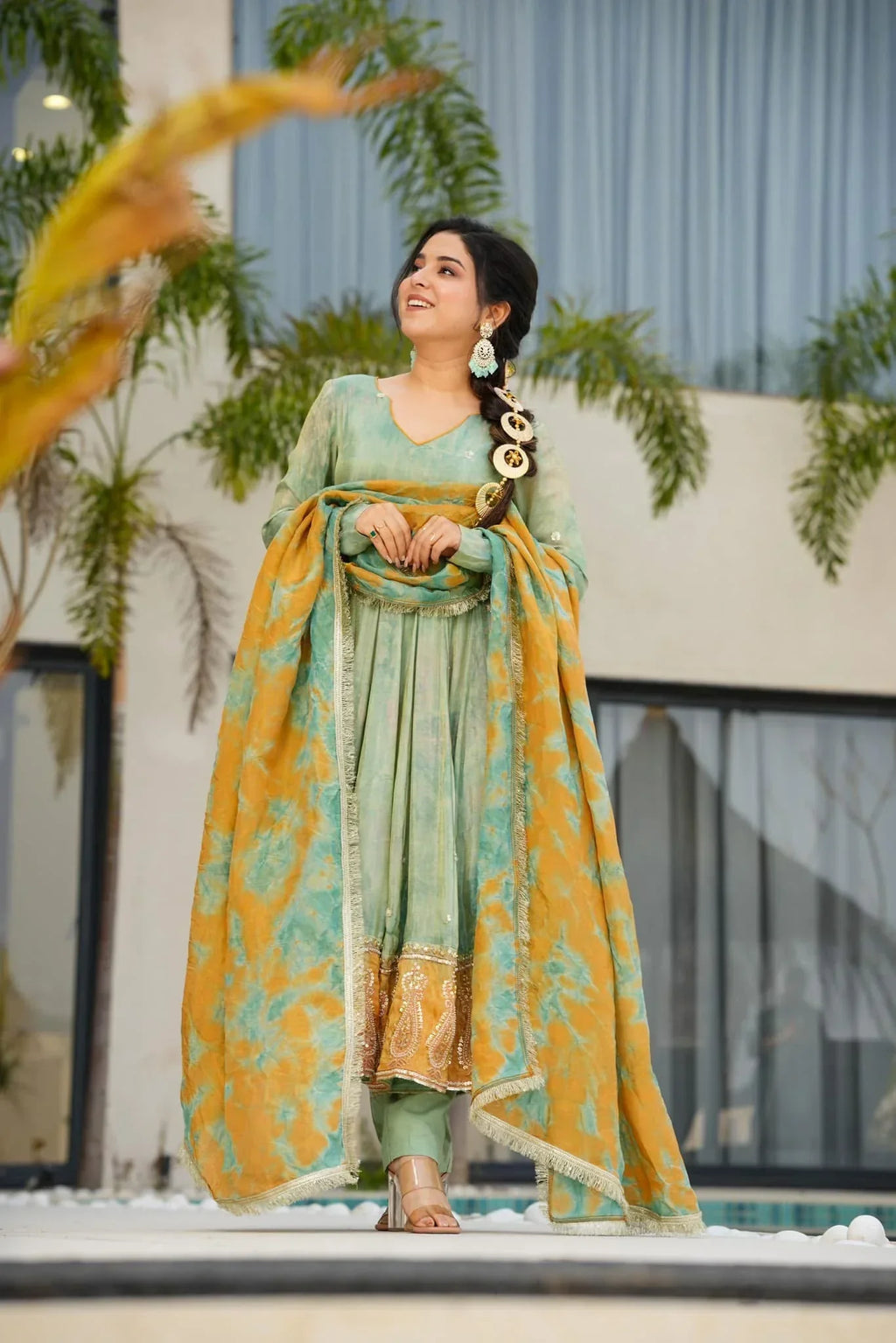 Anarkali Suit Set & Pant With Dupatta