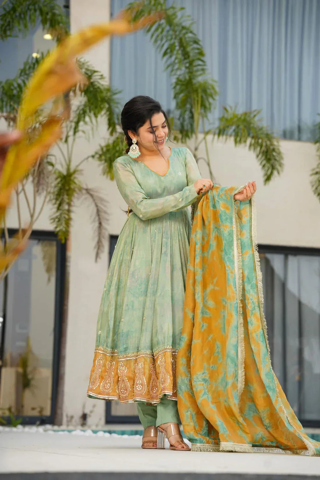 Anarkali Suit Set & Pant With Dupatta