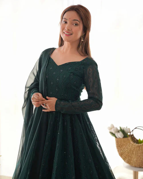 Anarkali Suit Set & Pant With Dupatta