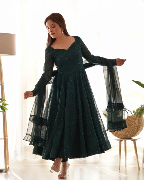 Anarkali Suit Set & Pant With Dupatta