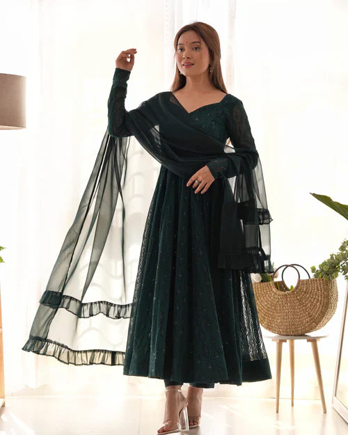 Anarkali Suit Set & Pant With Dupatta