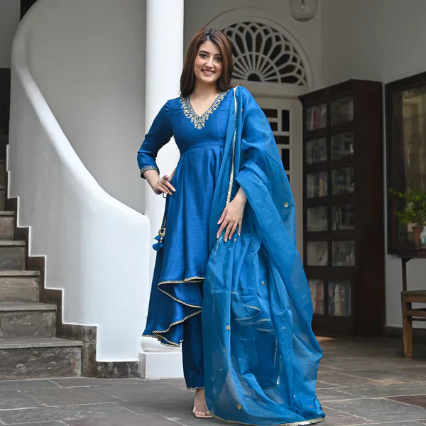 Anarkali Suit Set & Pant With Dupatta