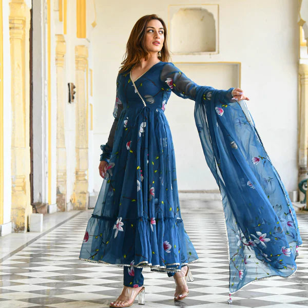 Anarkali Suit Set & Pant With Dupatta