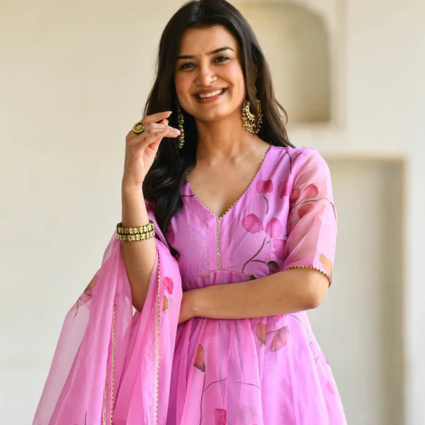 Anarkali Suit Set & Pant With Dupatta