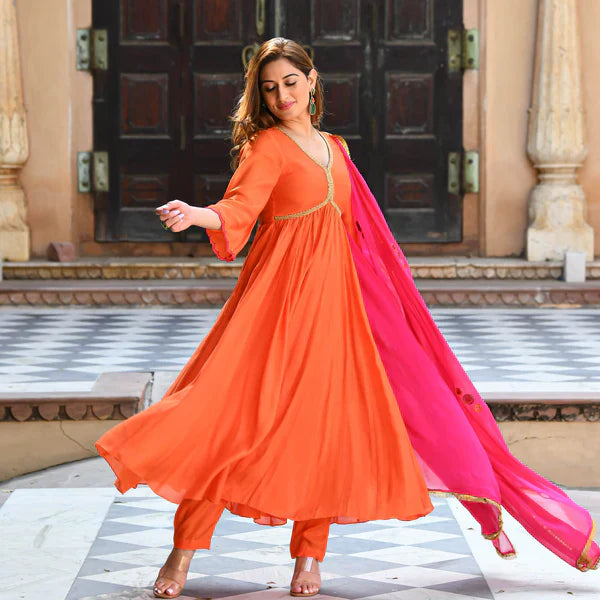 Anarkali Suit Set & Pant With Dupatta