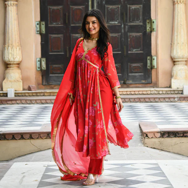 Anarkali Suit Set & Pant With Dupatta